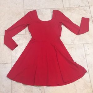 Red flare dress